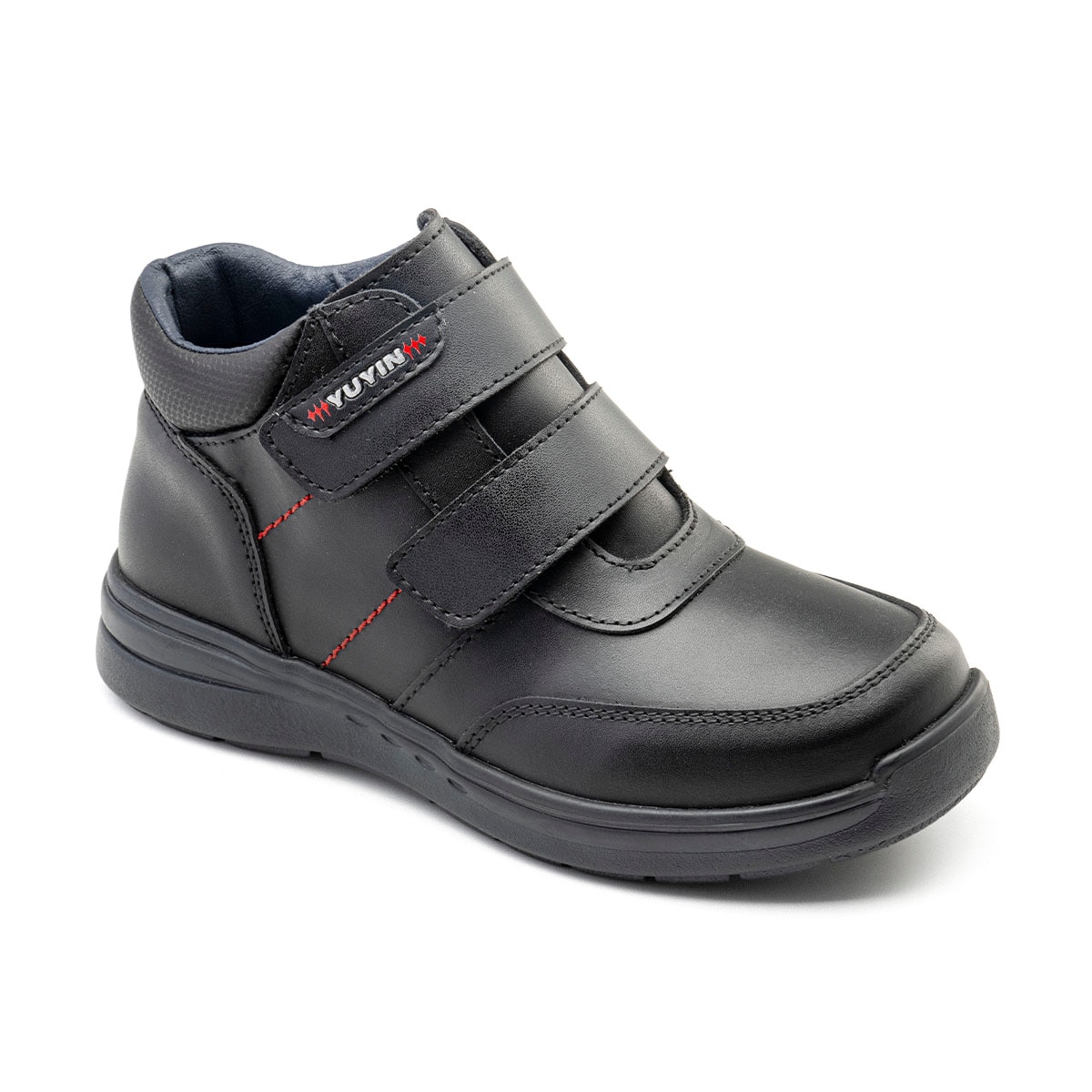 Botín Escolar Yuyin Negro con Doble Velcro para Niño
