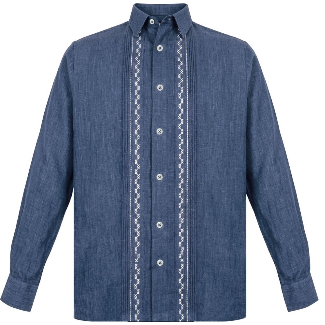 Camisa Azul Medio Cancumisa Manga Larga para Hombre