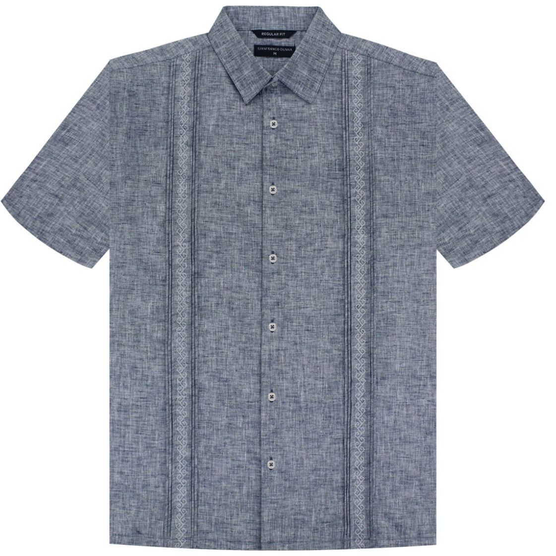 Guayabera Regular Fit Azul Manga Corta para Hombre