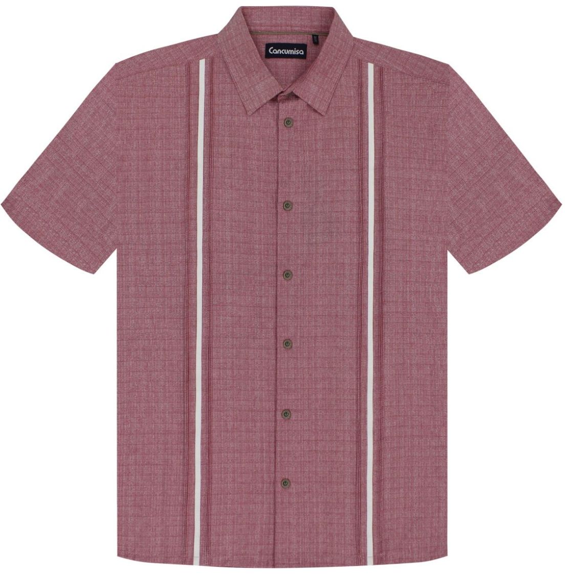 Camisa Roja Cancumisa con Botones Manga Corta para Hombre