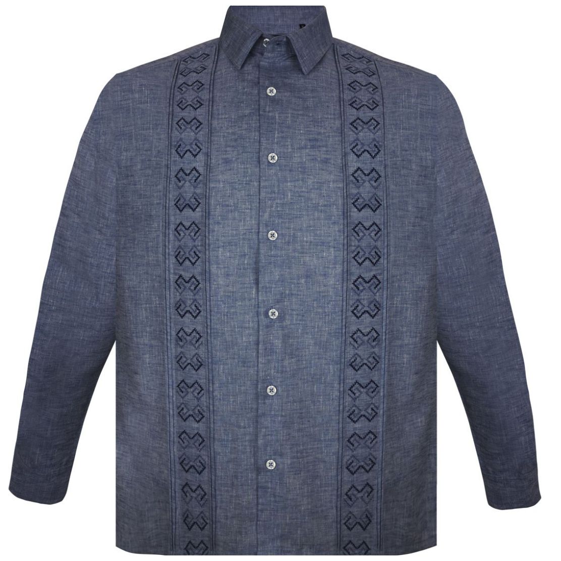 Camisa Azul Medio Cancumisa Manga Larga para Hombre