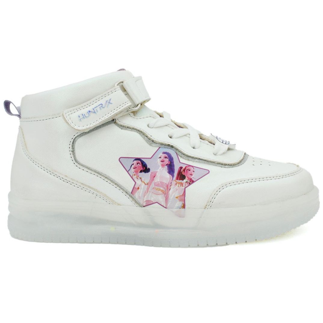 Tenis Bota con Luces Diseño Personajes Huntrix las Guerreras K-Pop Blanco para Niña