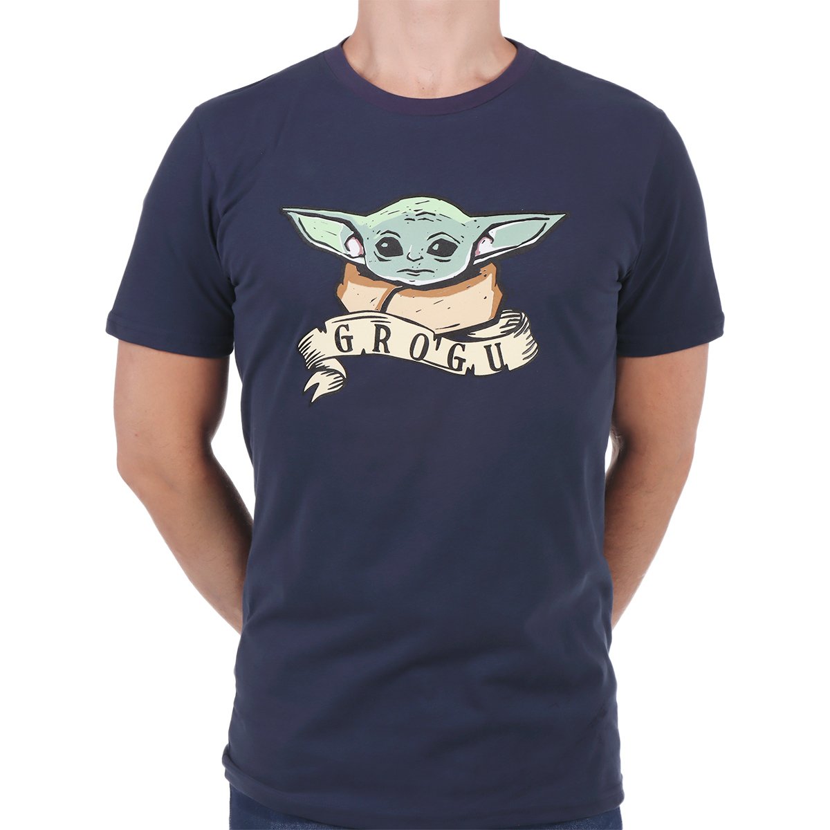 Playera Grogu Manga Corta 100% Algodón Star Wars Hombre