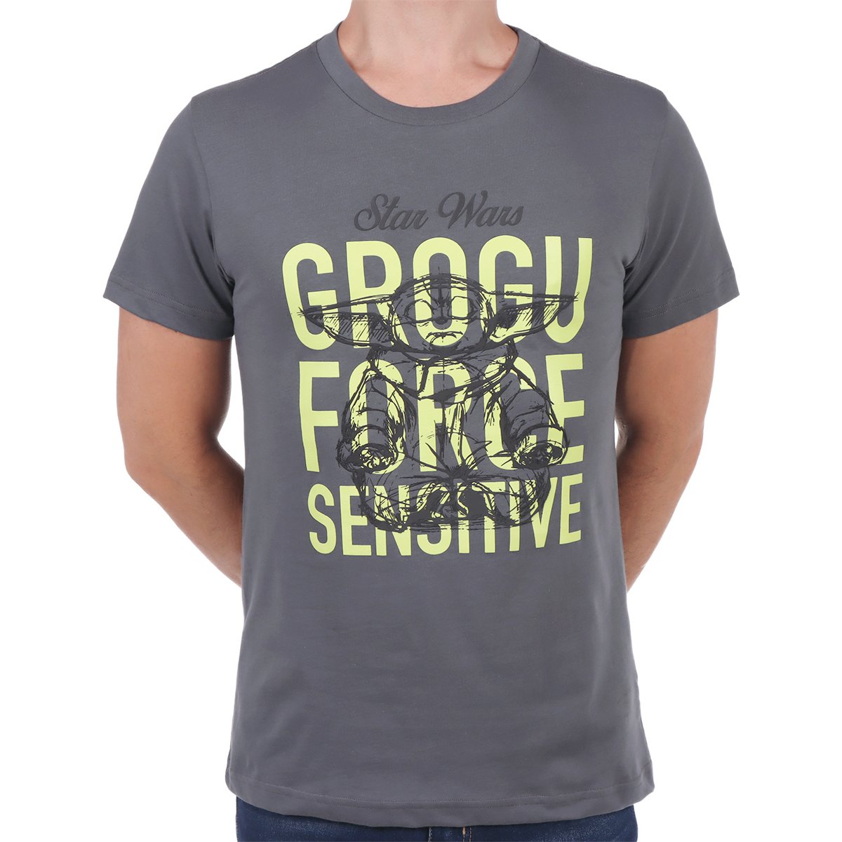 Playera "grogu Force Sensitive" Manga Corta Star Wars Hombre
