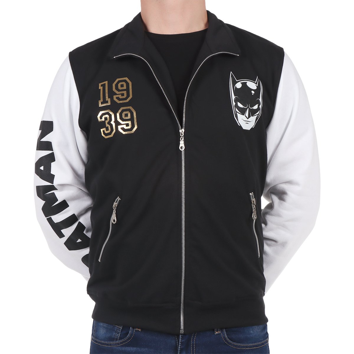 Bomber Chamarra Logo 1939 Bicolor Batman para Hombre