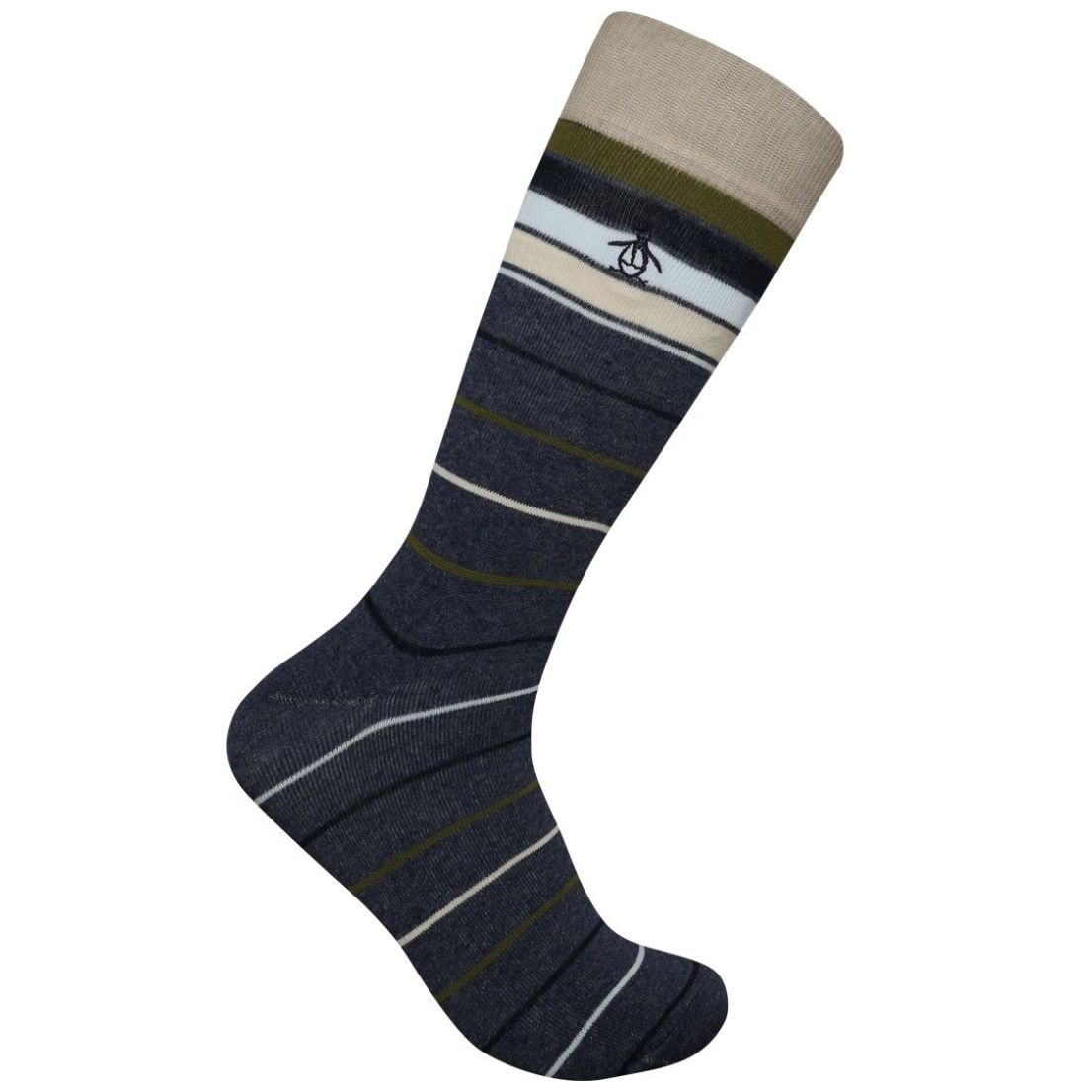 Calceta Larga de Rayas Original Penguin de Algodón para Hombre