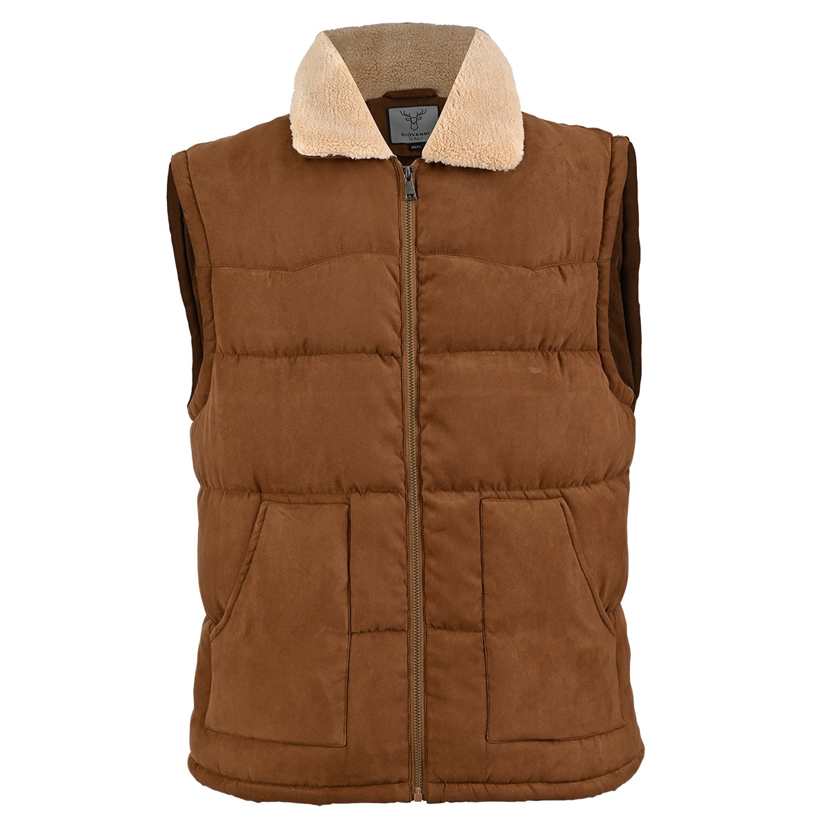 Chaleco Cuello Camisero con Forro de Borrega Giovanni Gali para Hombre Plus