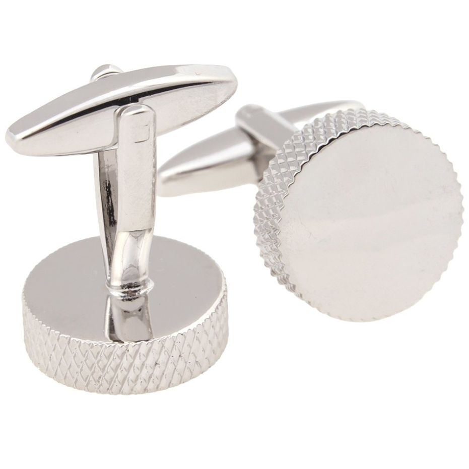 Mancuernillas Redondas Plateadas Carlo Corinto para Hombre