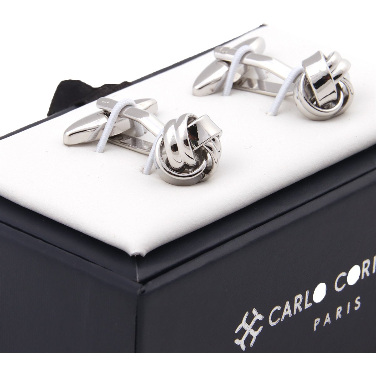 Mancuernillas de Nudo Plateadas Carlo Corinto para Hombre