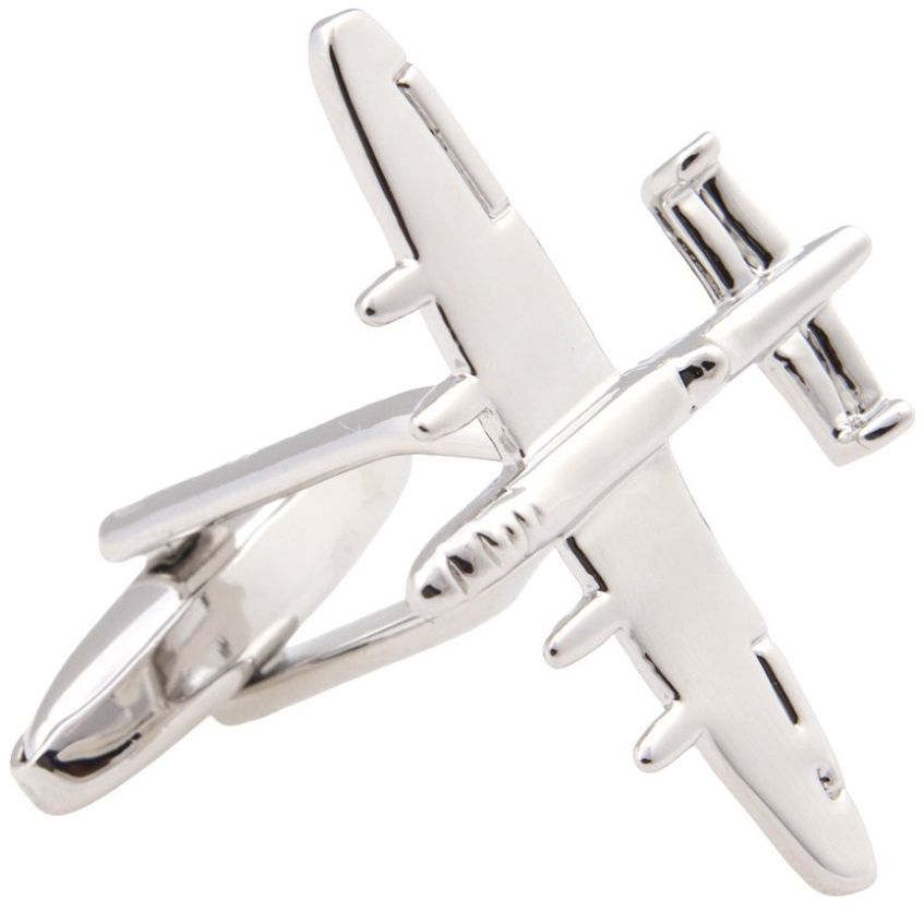 Mancuernillas Avión Plateado Metal Carlo Corinto para Hombre