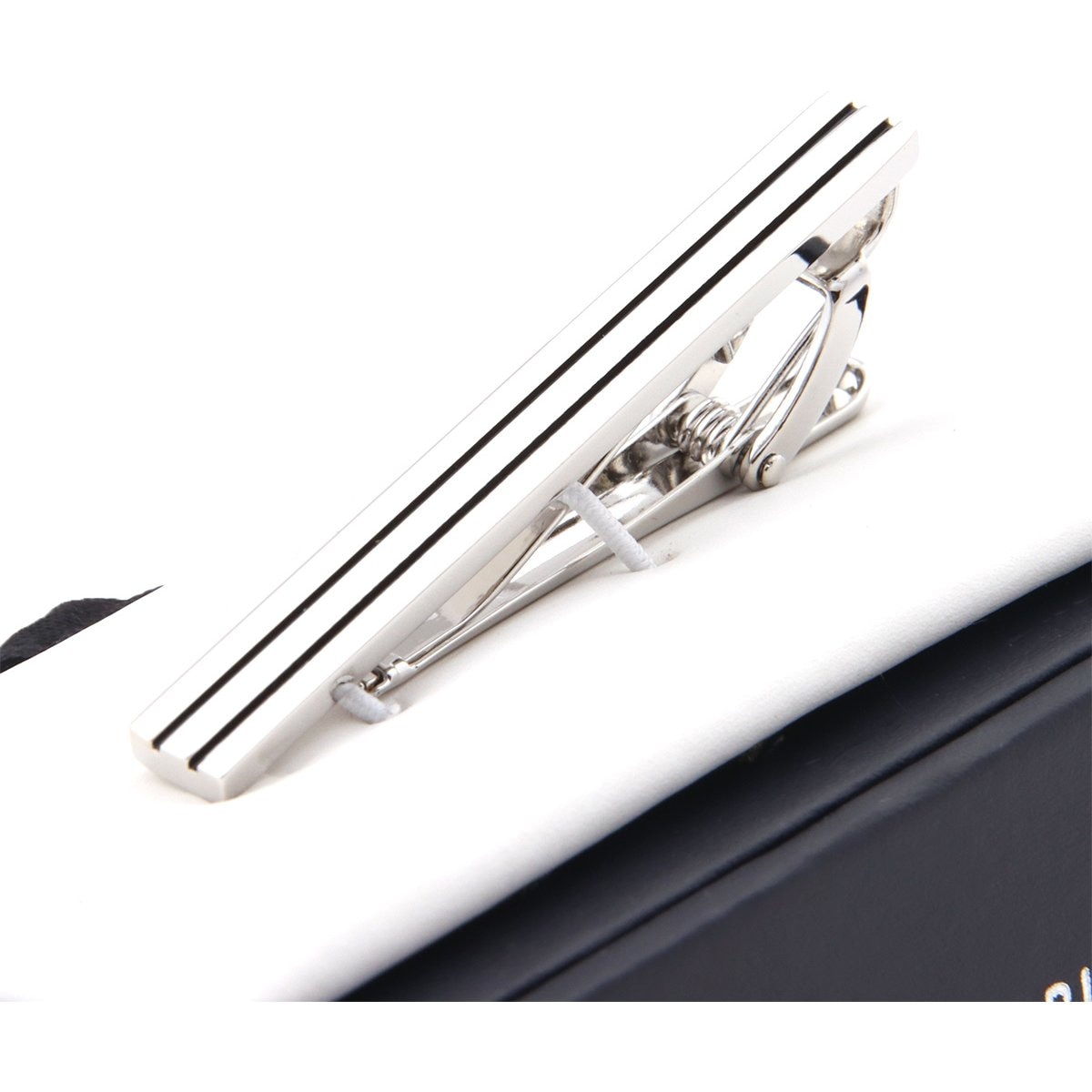 Pisacorbatas Liso Plateado Metal Carlo Corinto para Hombre