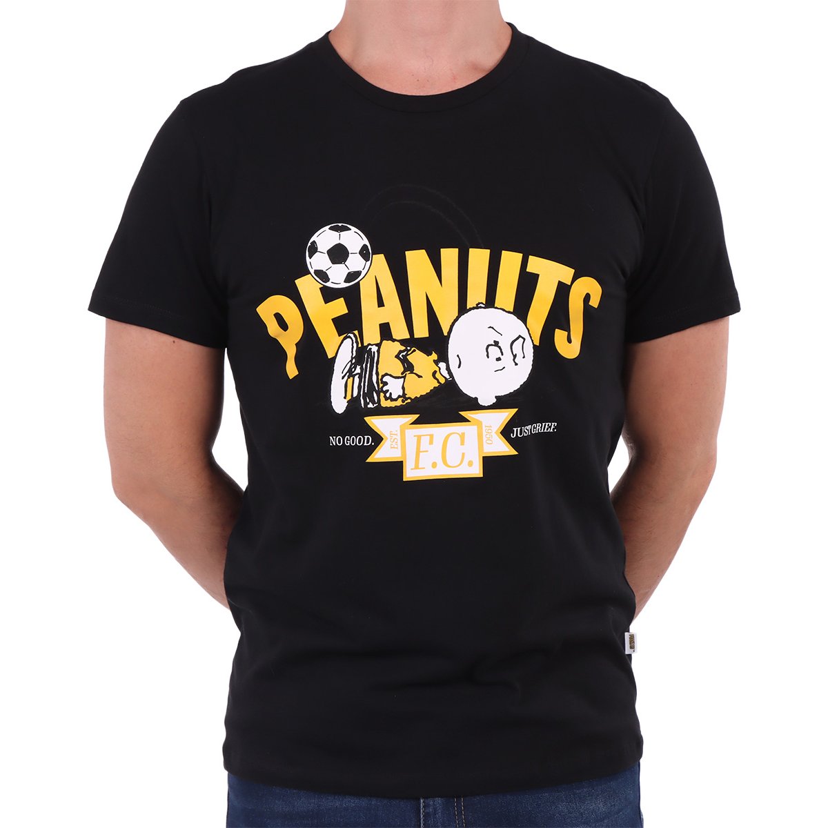 Playera Peanuts Manga Corta Gráfico Fútbol Snoopy Hombre