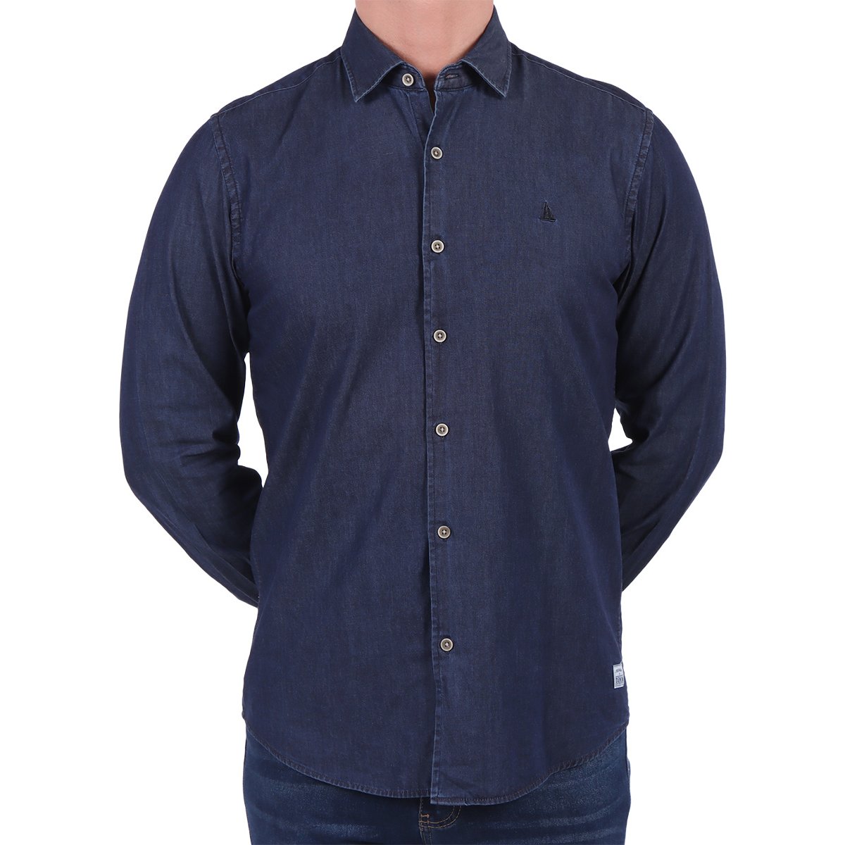 Camisa Manga Larga Algodón Logo Bordado Regatta Hombre