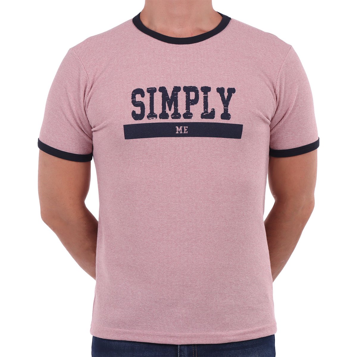 Playera Casual Cuello Redondo Estampada Silver Plate Hombre