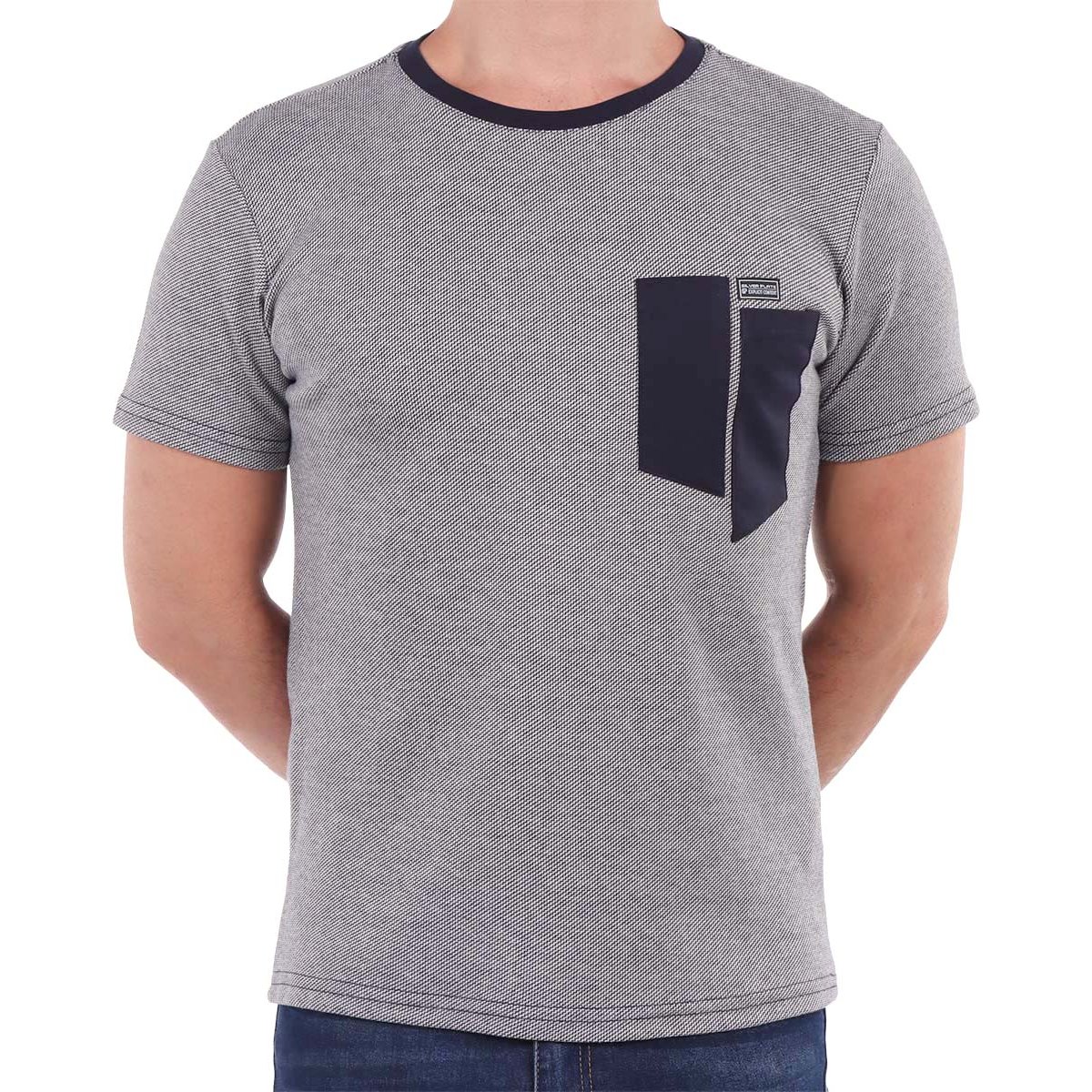 Playera Cuello Redondo Texturizada Silver Plate Hombre