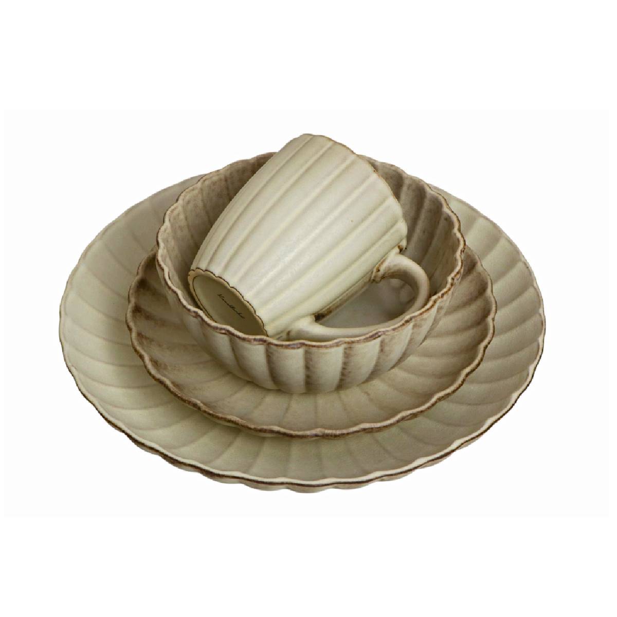 Set Vajilla 16 Piezas Stoneware Irregular Vintage