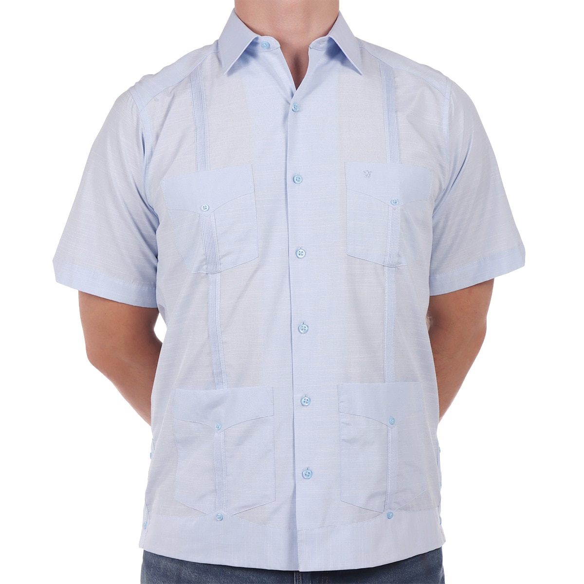 Guayabera Manga Corta Algodón Poliéster Manchester Hombre