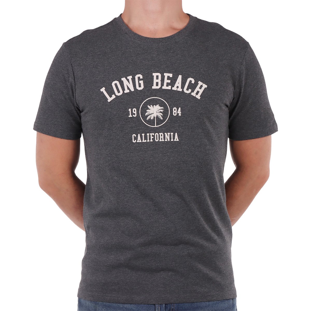 Playera Gráfica Long Beach Manga Corta Hombre Jeanious