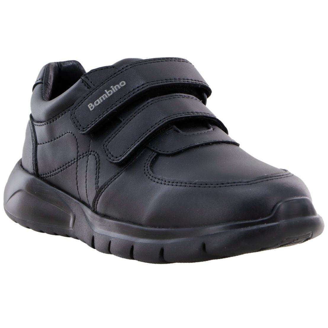 Tenis Escolar Bambino Negro Ajuste Doble Velcro para Niño