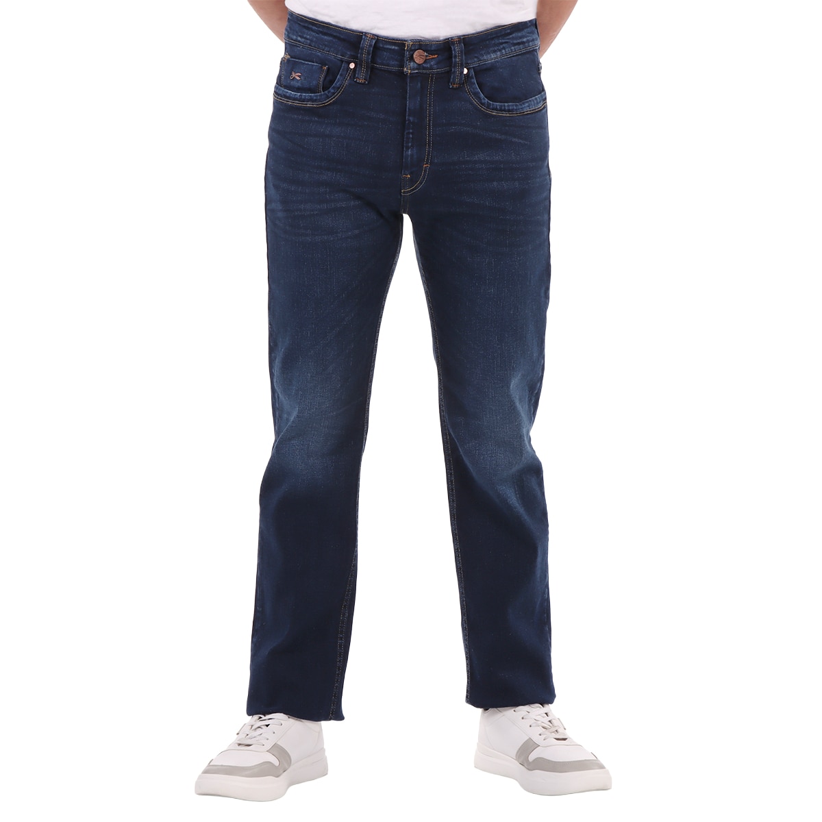 Jeans Rocco Moda Regular Fit Deslavado Silver Plate Hombre