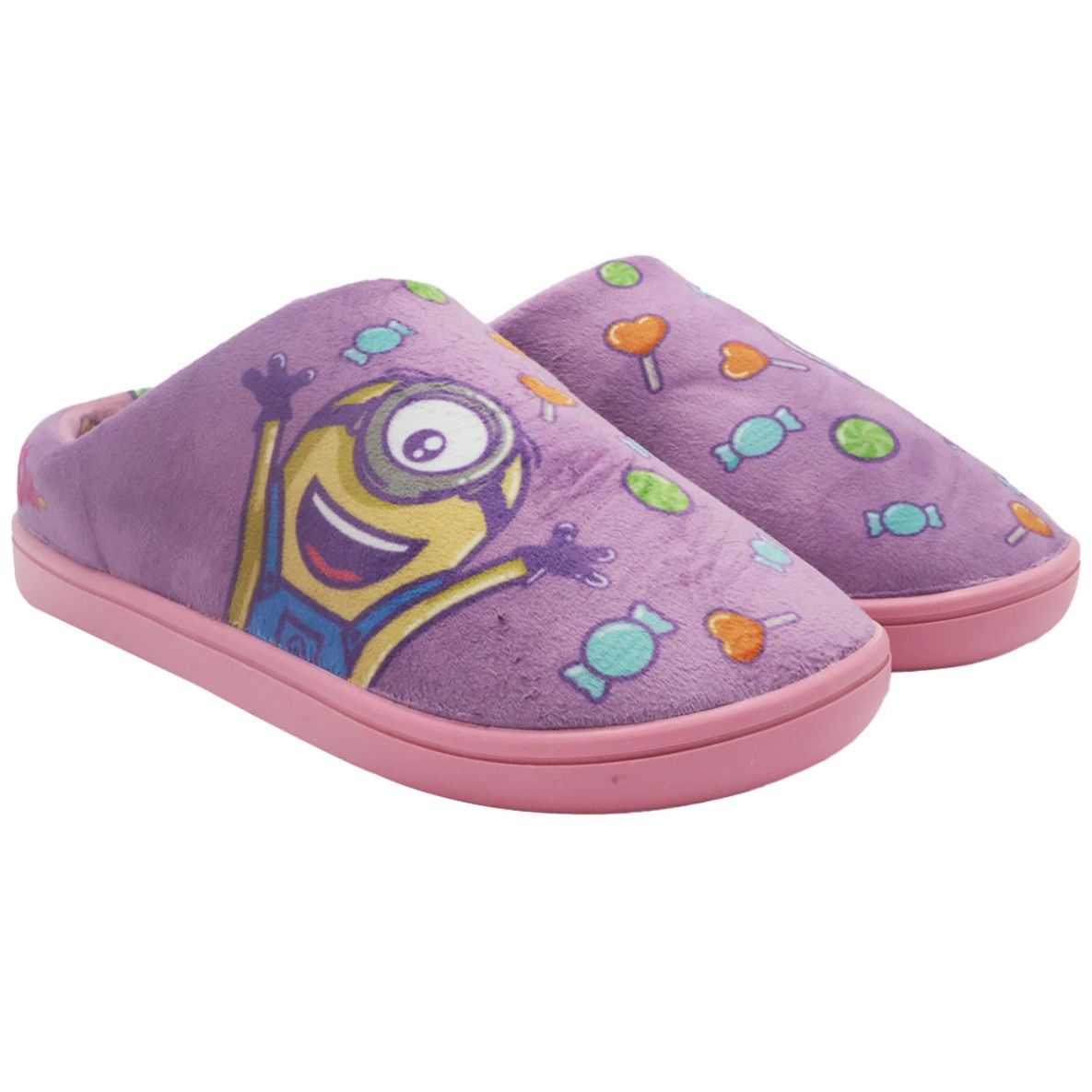 Pantufla con Diseño Personajes Minions Rosa para Niña