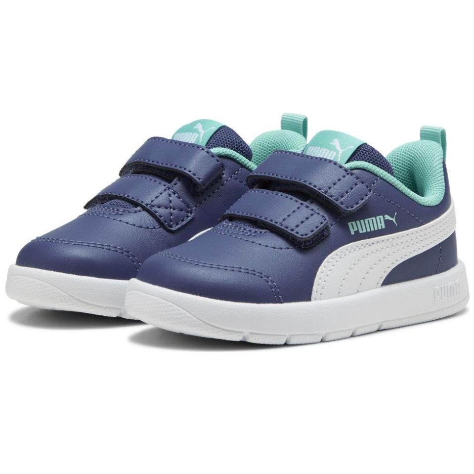 Tenis Puma Courtflex Azul Ajuste Velcro para Niño