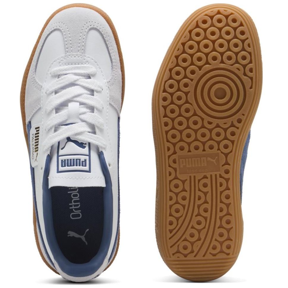 Tenis Puma Palermo Lth Blanco con Agujetas para Niño