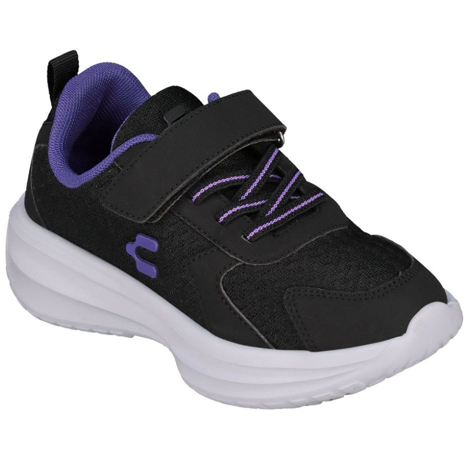 Tenis Zyne 2.0 Charly Negro Ajuste Velcro para Niña