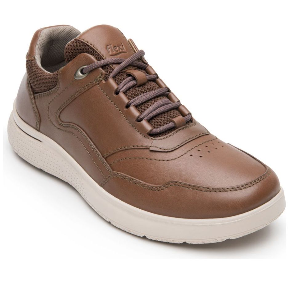 Tenis Casual Heiko en Piel Flexi Café para Hombre