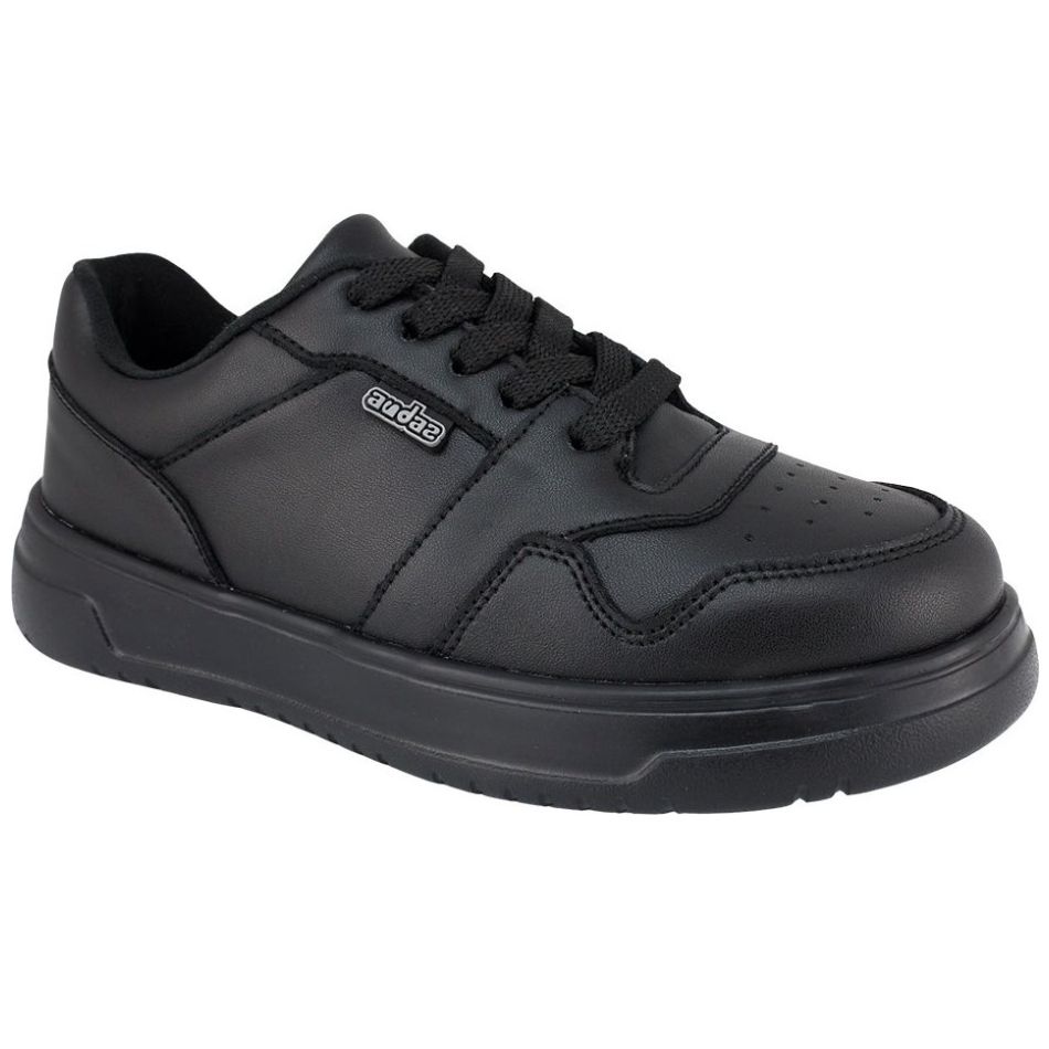 Tenis Escolar Audaz Negro con Agujetas para Niño