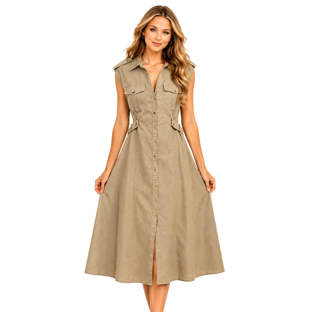 Vestido Largo Camisero Brittany Moore para Mujer