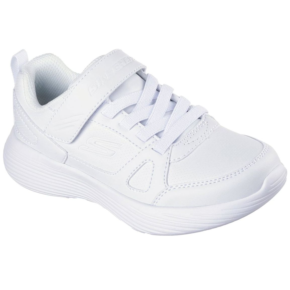 Tenis Escolar Skechers Go Run 400 V2 Blanco Ajuste Velcro para Niño