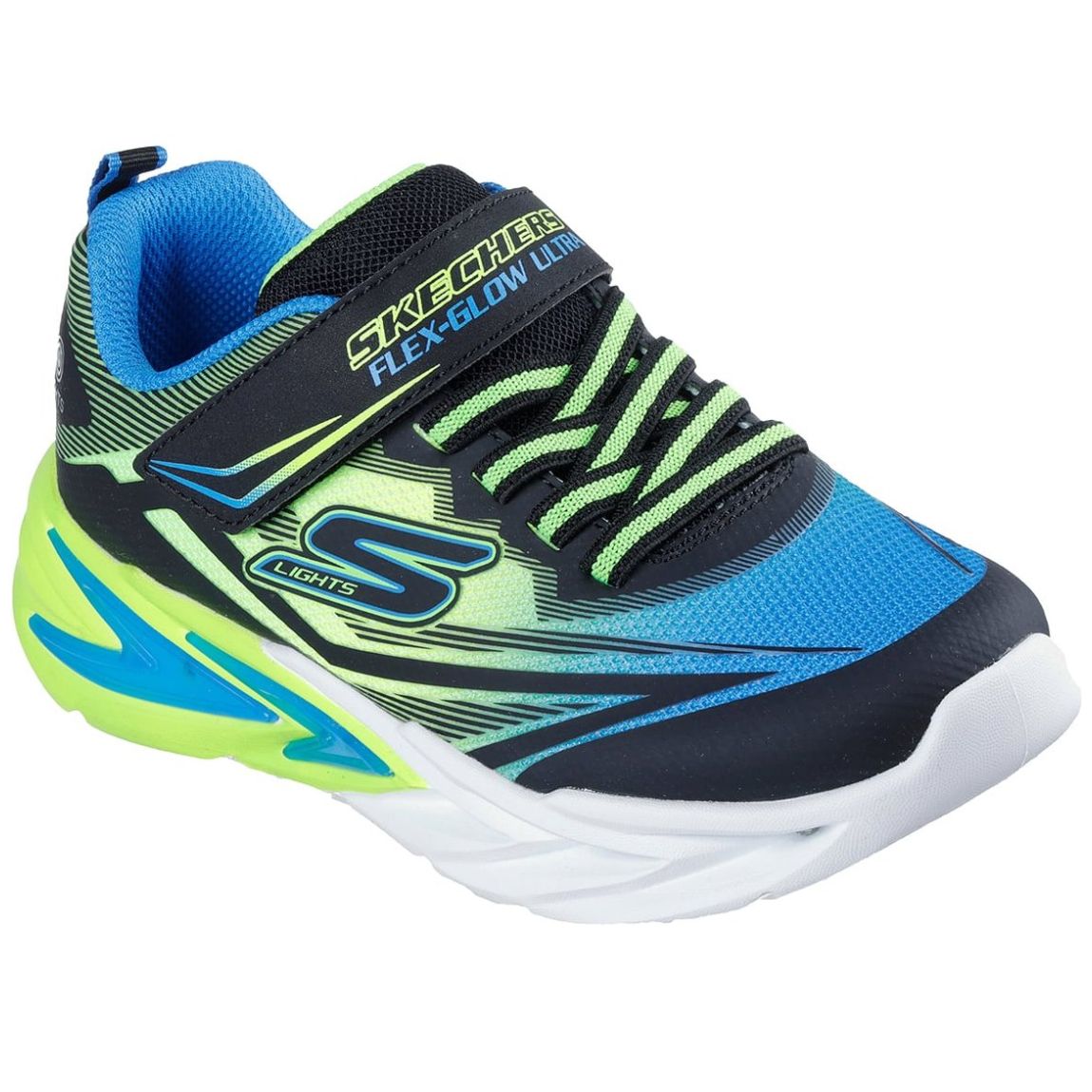 Tenis con Luces Skechers S Lights Flex Glow Ultra Negro para Niño
