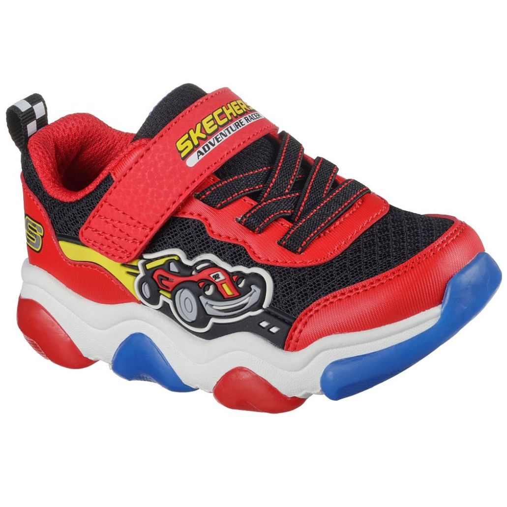 Tenis con Luces Skechers S‑Lights Mighty Glow 2.0 Bolt‑Squad Rojo para Niño