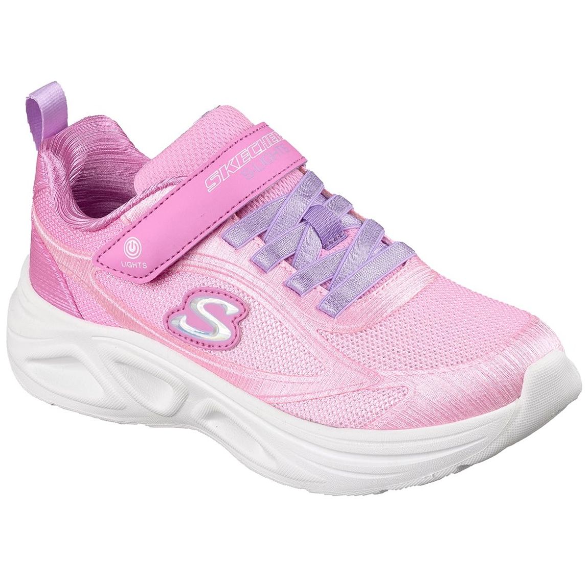 Tenis con Luces Skechers S Lights Sola Glow 2.0 Dazzle Steps Rosa para Niña