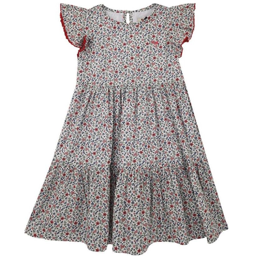 Vestido Gris Manga Corta Bunch Ferrioni para Bebé Niña