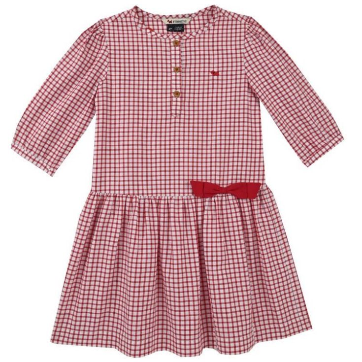 Vestido Manga Larga Esker Cuadros Ferrioni para Bebé Niña