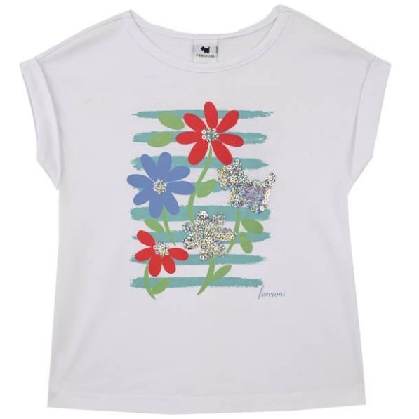 Playera Manga Corta Gryzia Flores Ferrioni para Bebé Niña