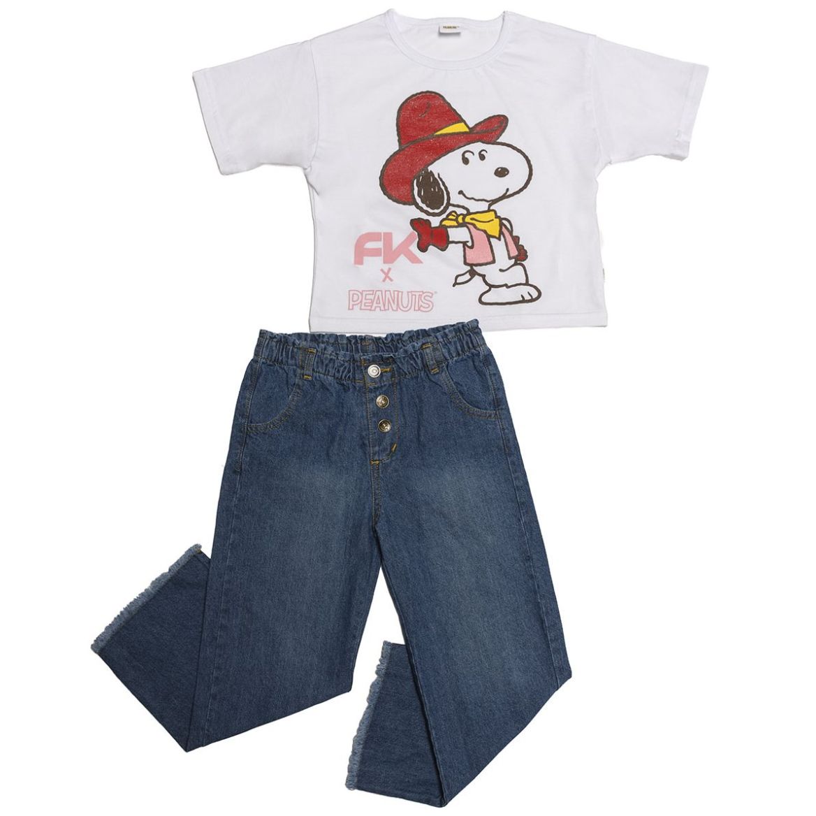 Conjunto Playera Manga Corta y Pantalón Fukka Snoopy para Niña