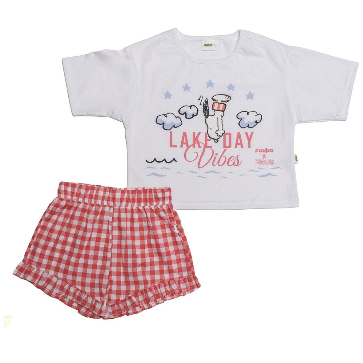 Conjunto Playera Manga Corta y Short Fukka Snoopy para Niña