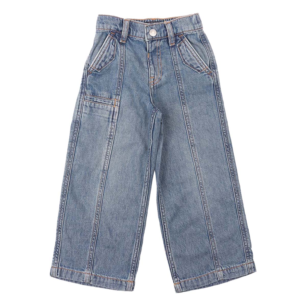 Pantalón Denim Wide Leg Algodón Ovs para Niña Toddler