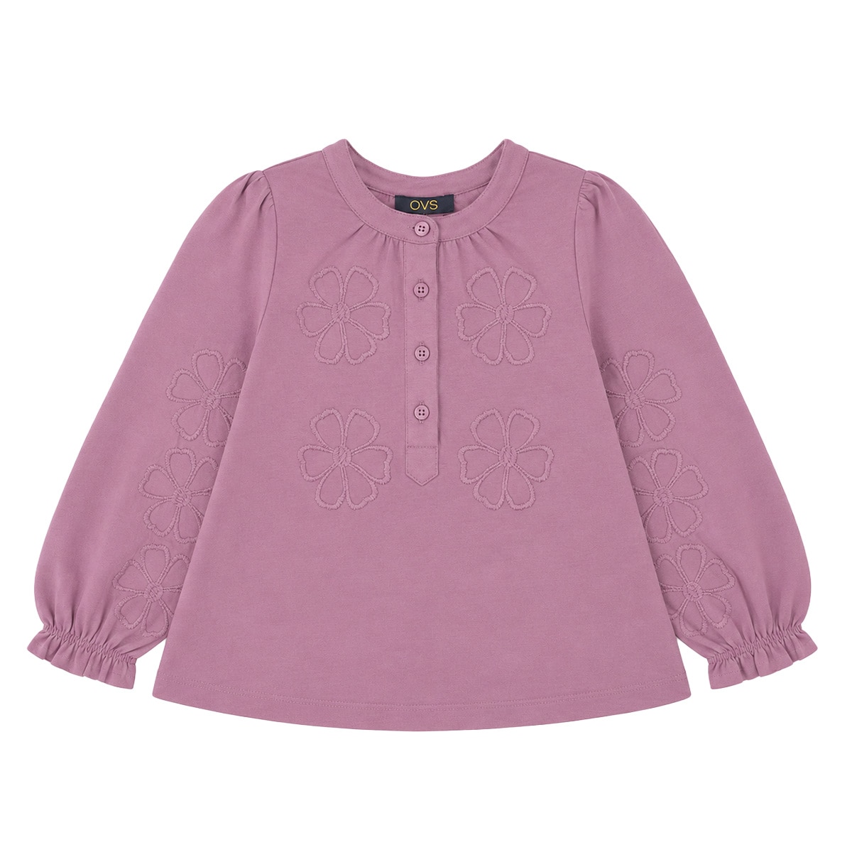 Blusa Flores Bordadas Manga Larga Algodón Ovs Niña Toddler