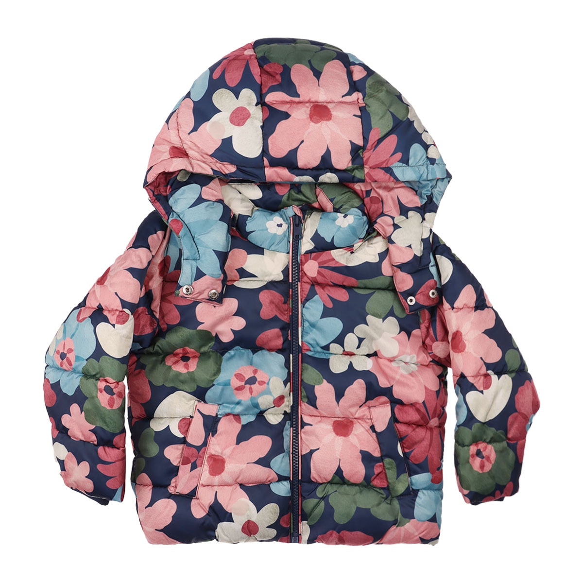 Chamarra Puffer Estampado Floral con Gorro Ovs Niña Todder