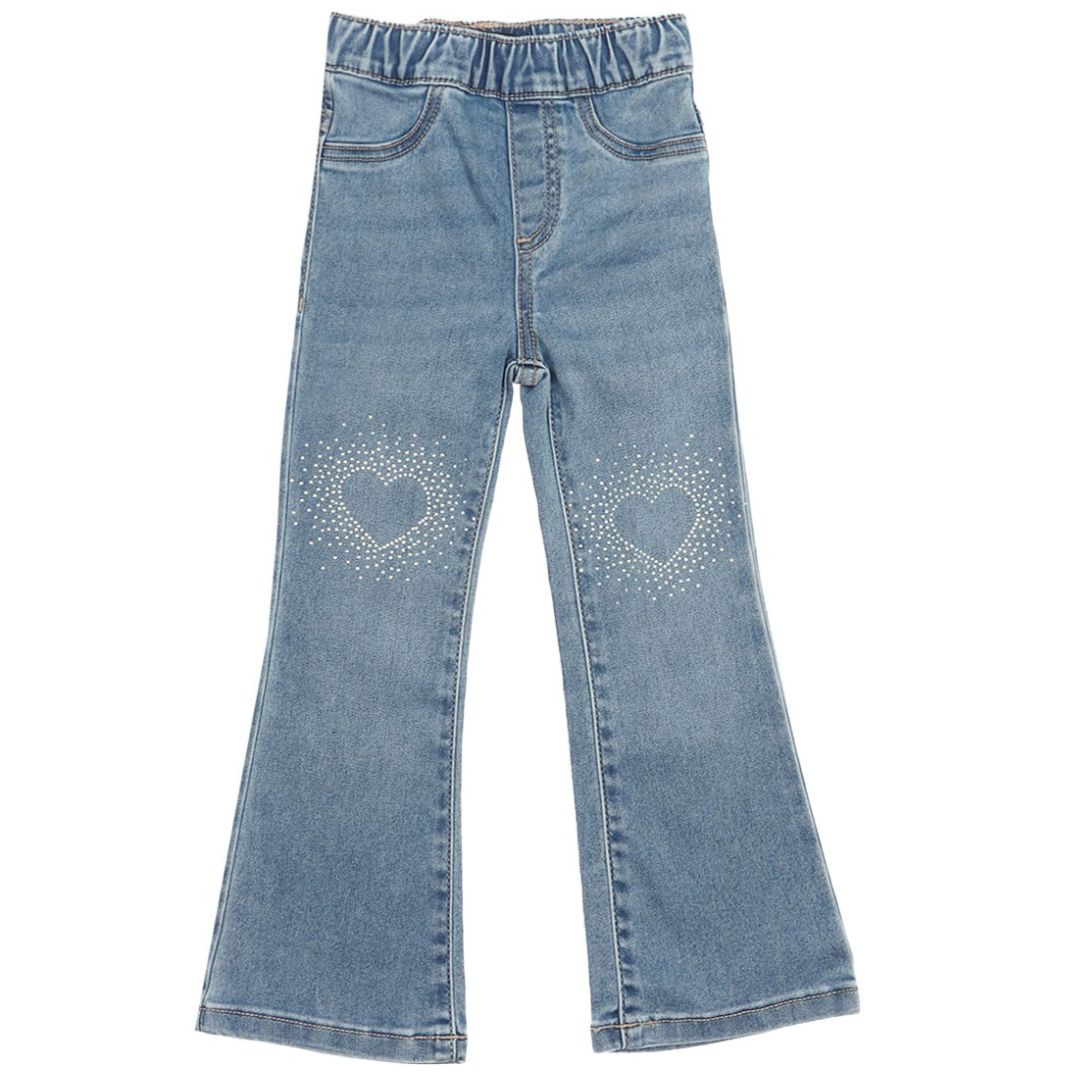 Jegging Resorte Elástico Denim Corazones Ovs Niña Toddler
