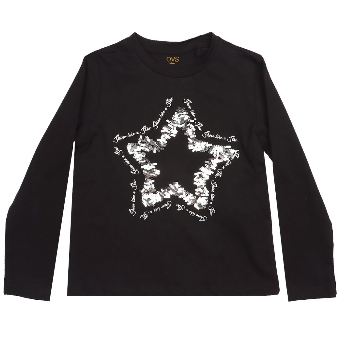 Playera Manga Larga con Estrella Glitter Ovs Niña Toddler