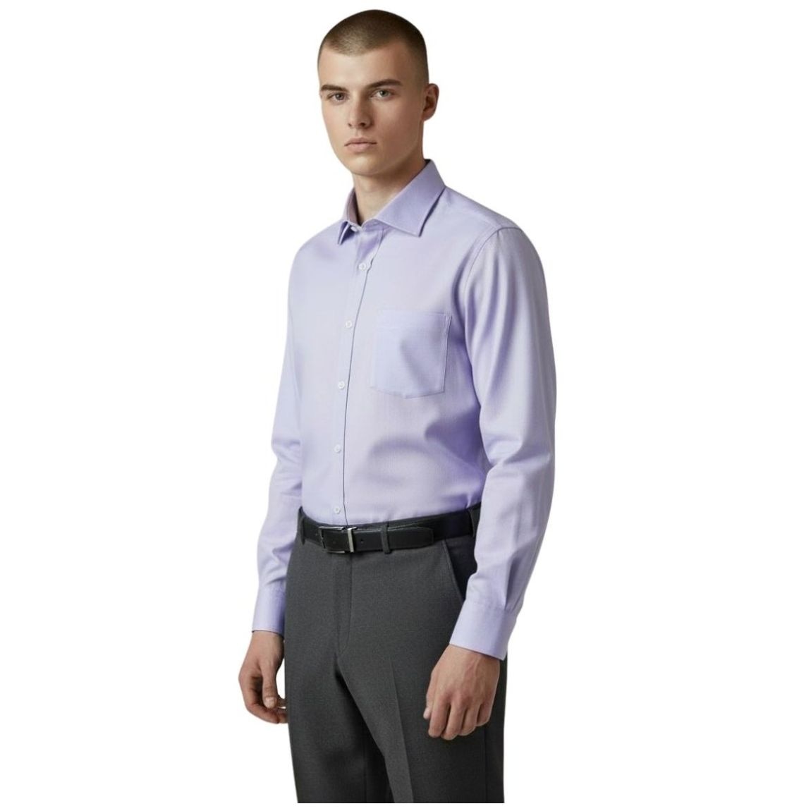 Camisa de Vestir Morada Lisa Oscar de la Renta Manga Larga para Hombre
