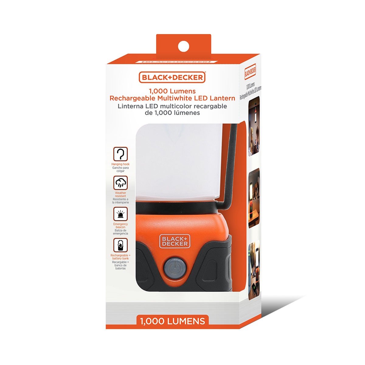 Linterna Recargable Black + Decker de 1000 Lúmenes con Función de Banco de Baterías