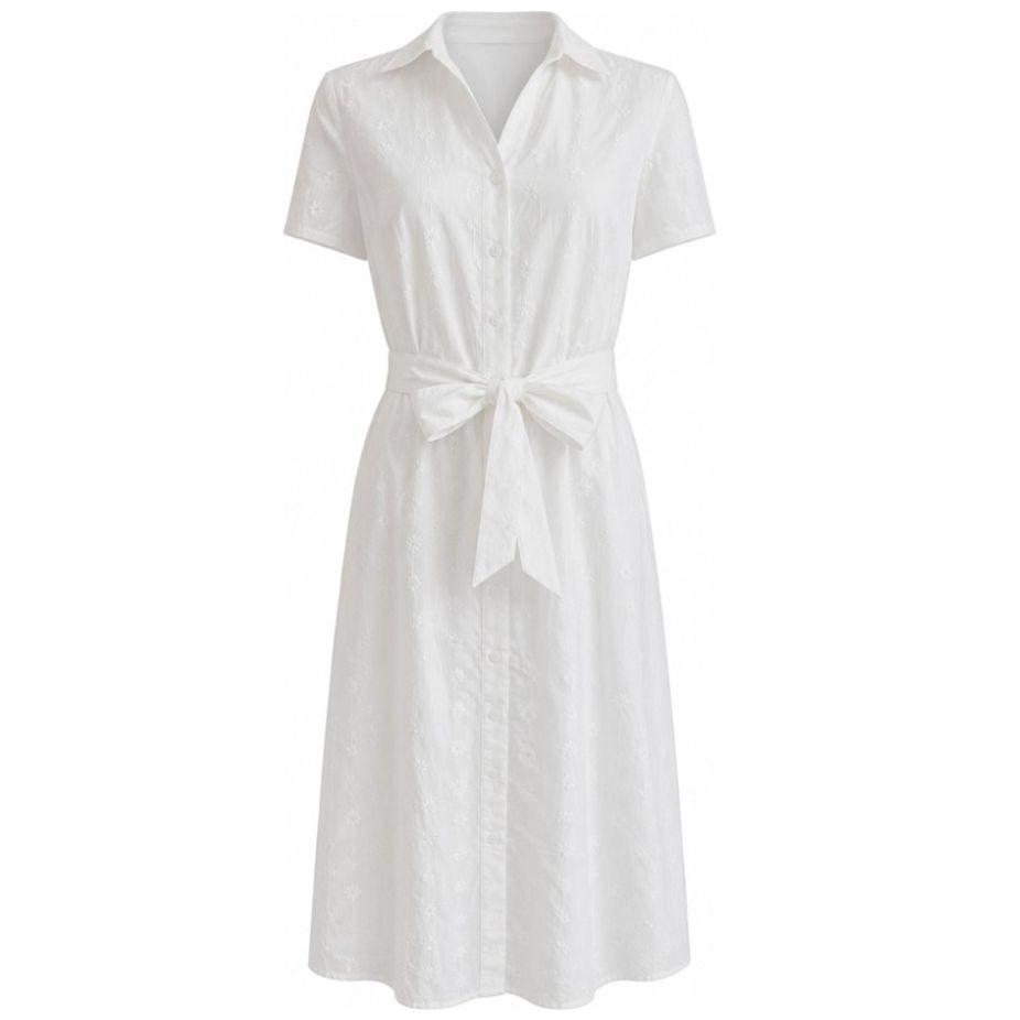 Vestido de Eyelet Camisero Chaps para Mujer