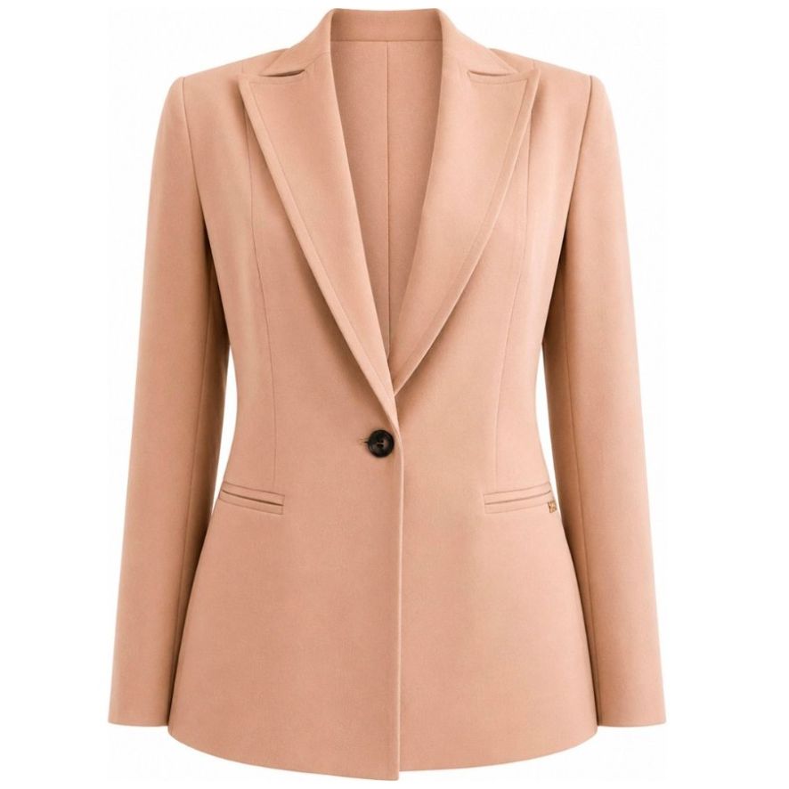 Saco Liso Recto un Botón Chaps para Mujer