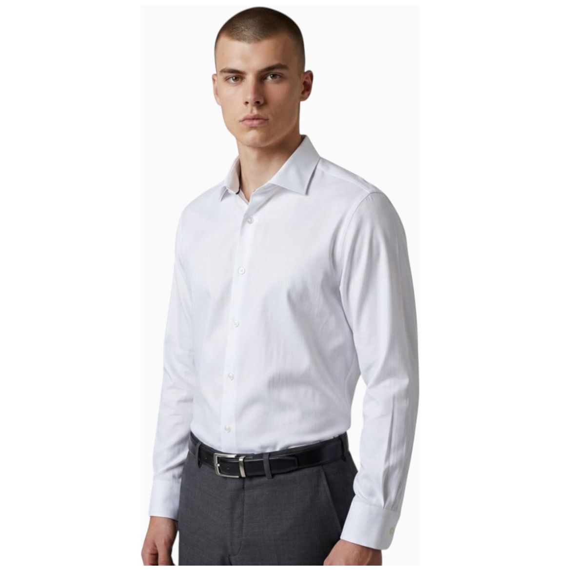 Camisa de Vestir Blanca Kenneth Cole New York Manga Larga para Hombre
